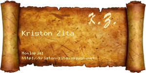 Kriston Zita névjegykártya