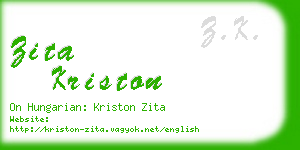 zita kriston business card